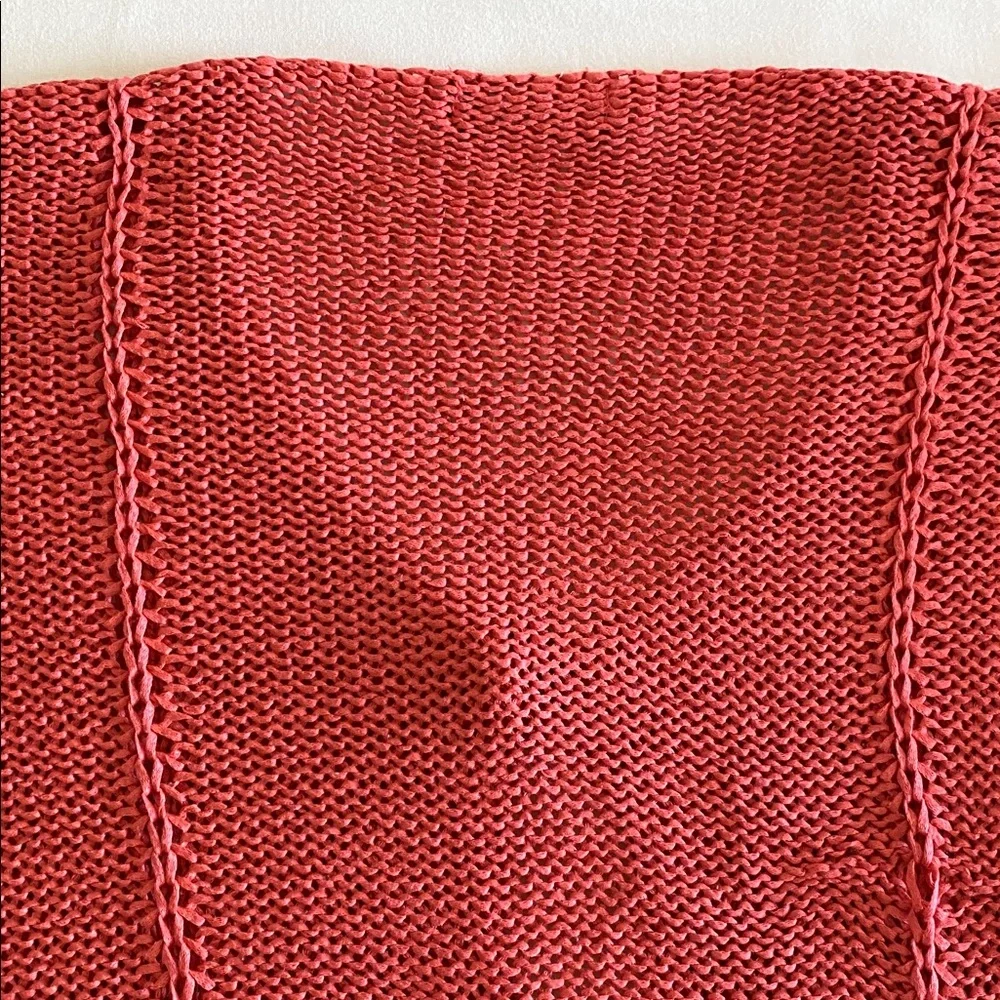 John P. Greece loose knit cardigan in Coral with Abalone Shell buttons - Picture 14 of 15